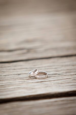Closeup of the wedding ringsの写真素材