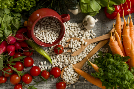 Fresh food on the tableの写真素材