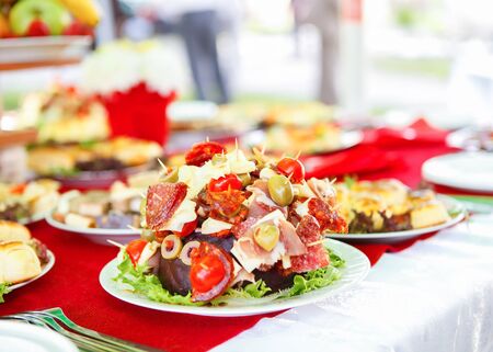 Food served on a plateの写真素材