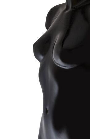 Black mannequin isolated on whiteの写真素材