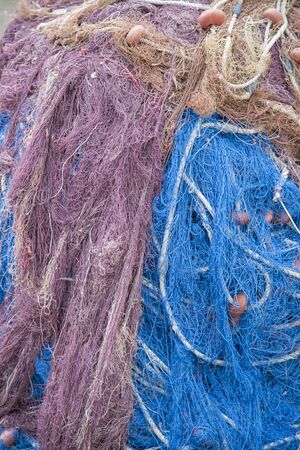 Closeup view at the fishing netの写真素材