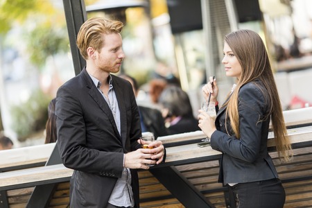 Business people drinking coffeeの写真素材