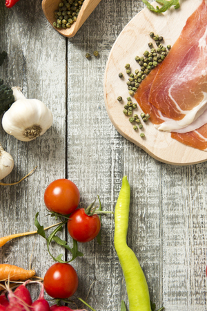 Fresh food on the tableの写真素材