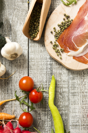 Fresh food on the tableの写真素材