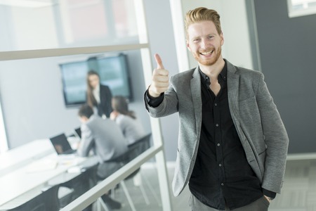 Young man in the officeの写真素材