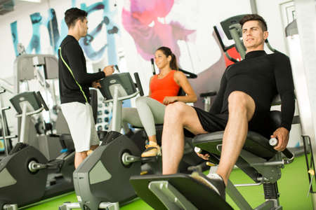 Young people training in the gym
