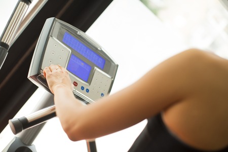 Young woman training in the gymの写真素材
