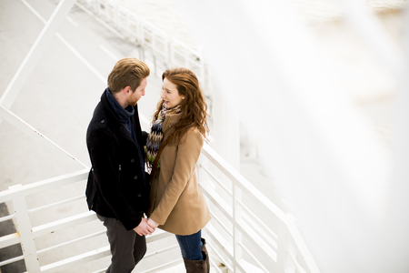 Young loving couple outdoorの写真素材