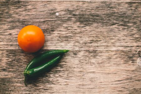 Tomato and green pepperの写真素材