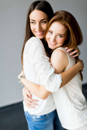 Embracing friendsの写真素材