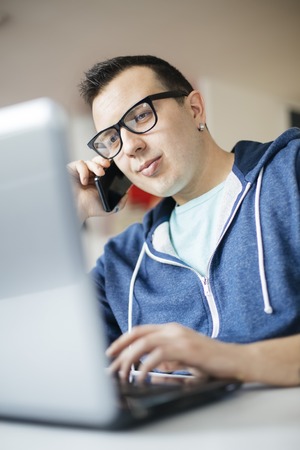 Freelancer working from homeの写真素材