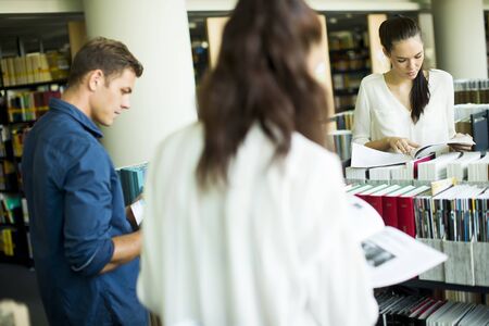 Students in the library