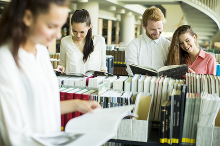 Students in the library