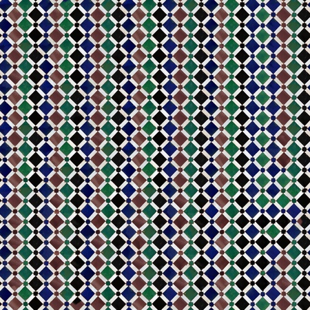 Seamless pattern of the traditional tiles from facade of old house in Valencia, Spain