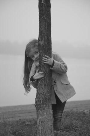 Little girl outdoorの写真素材