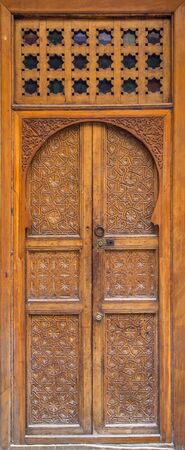 Detail of traditional door from Fes, Moroccoの写真素材