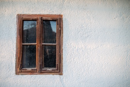 Closed old wooden windowの写真素材