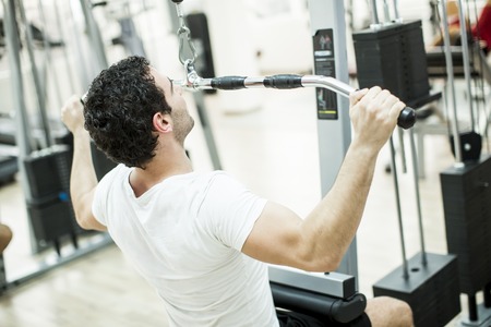 Young man training in the gym