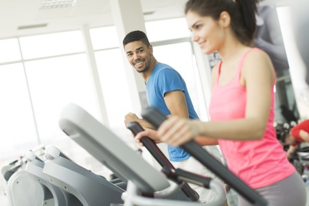 Young people training in the gym