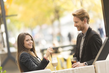 Business people drinking coffeeの写真素材