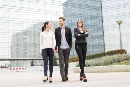 Young business people outdoorsの写真素材