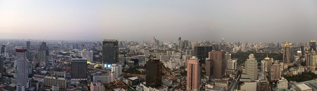 BANGKOK, THAILAND - FEBRUARY 14, 2016: Panoramic view at Bangkok, Thailand.  Bangkok is the capital and most populous city of Thailand.のeditorial素材