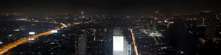 BANGKOK, THAILAND - FEBRUARY 13, 2016: Panoramic night view at Bangkok, Thailand.  Bangkok is the capital and most populous city of Thailand.のeditorial素材