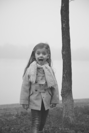 Little girl outdoorの写真素材