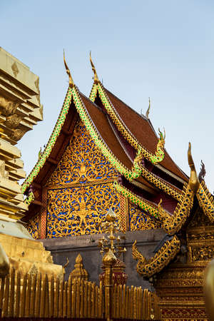 Wat Phra That Doi Suthep temple in Chiang Mai, Thailandの写真素材