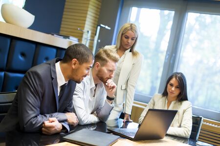 Young multiethnic people working in the office