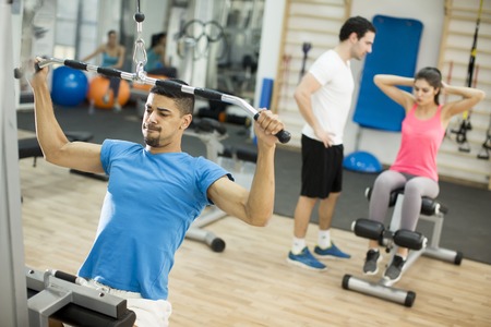 Young people training in the gym