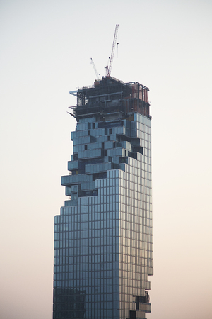 BANGKOK, THAILAND - FEBRUARY 14, 2016: View at MahaNakhon skyscraper in Bangkok, Thailand. It is a...