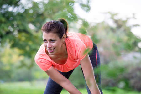 Woman having a workout in the park