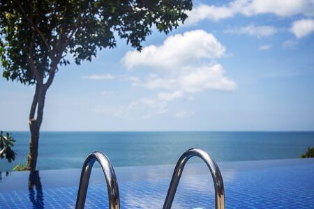 Detail of the pool at the seaside