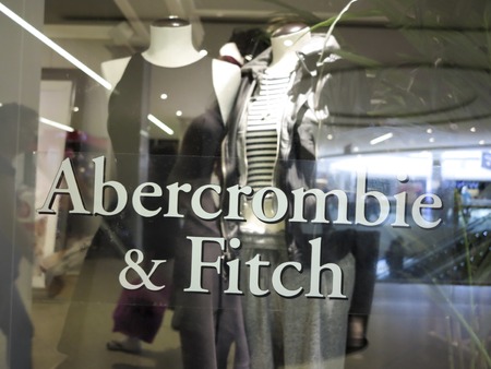 ALBERTA, CANADA - SEPTEMBER 21, 2014: Abercrombie & Fitch retail clothing store. A&F is American retailer supplying casual wear for young consumers with over 400 USA locations and several around world.のeditorial素材