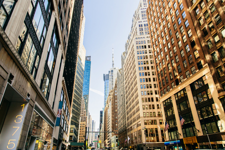 NEW YORK, USA - APRIL 21, 2016: Buildings on the Times Square, New York. Times Square is the most popular tourist locations in New York City.のeditorial素材