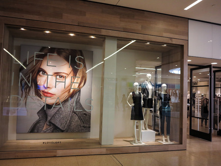ALBERTA, CANADA - SEPTEMBER 21, 2014: View at LOFT store in Alberta. LOFT is more casual part of Ann...