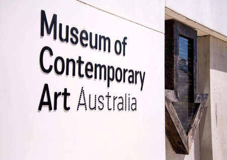 SYDNEY, AUSTRALIA - FEBRUARY 12, 2015: Detail of Museum of contemporary art in Sydney, Australia. It is an Australian museum solely dedicated to exhibiting, interpreting and collecting contemporary art.のeditorial素材