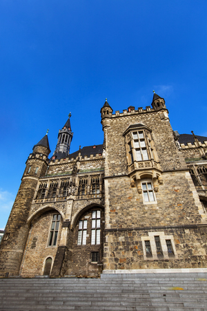 Landmark Carolingian cathedral, known for Charlemagne's striking octagonal chapel and gilded shrineの写真素材