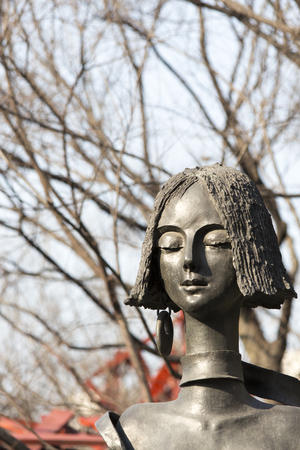 SHANGHAI, CHINA - MARCH 15, 2014: Detail of the sculpture at Jing'an International Sculpture Exhibition titled City Fantasy. It features 68 sculptures by 31 artists from eight countries.のeditorial素材