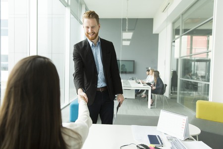 Young business people working in the modern officeの写真素材