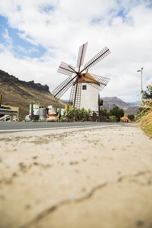 Old traditional windmill from Gran Canaria, Spainの写真素材