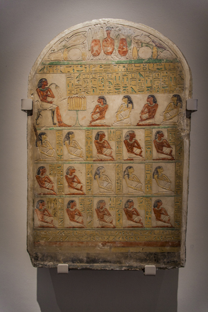 TURIN, ITALY - JUNE 3, 2015: Detail from Museo Egizio in Turin, Italy. Mueum houses one of the...