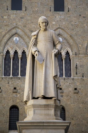 Detail of the Sallustio Bandini statue in Siena, Italyの写真素材