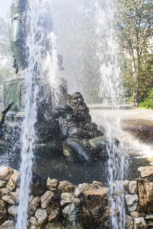 Detail of the Bailey Fountain in New York Cityの写真素材