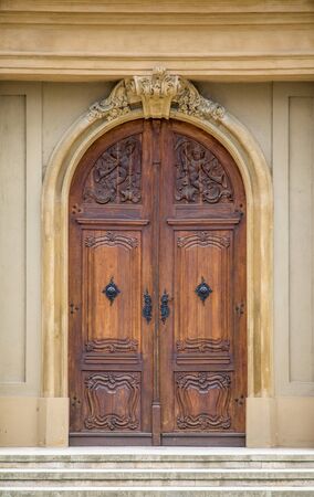 Traditional door from Timisoara, Romaniaの写真素材