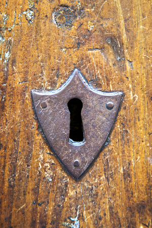 Old wood backgrounds with keyholeの写真素材