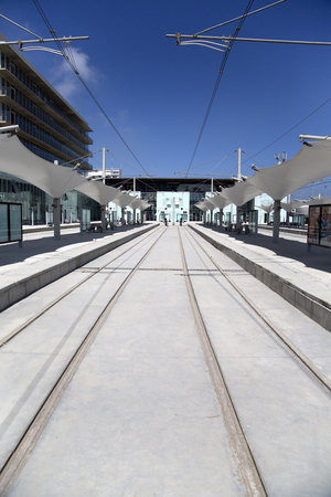 View at train station in Casablanca, Moroccoのeditorial素材