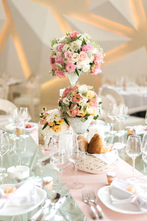 Beautiful romantic wedding table decoration