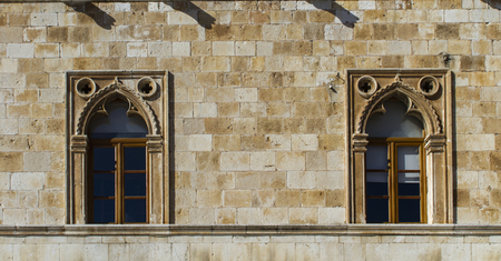 Detail from the building at Stari Grad at Hvar island, Croatiaの写真素材